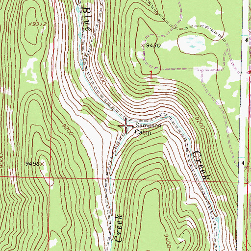 Topographic Map of Sampson Cabin, CO