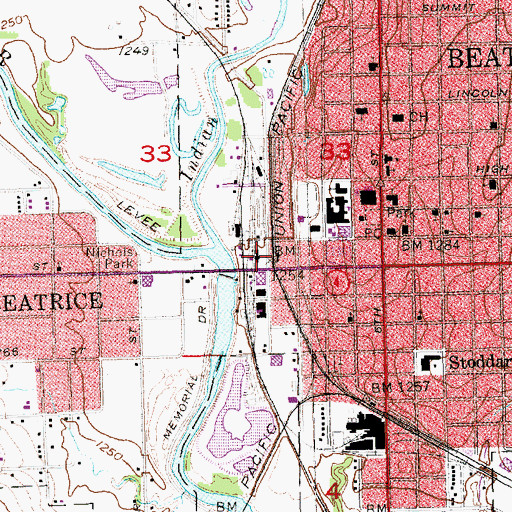 Topographic Map of Gage County Historical Museum, NE
