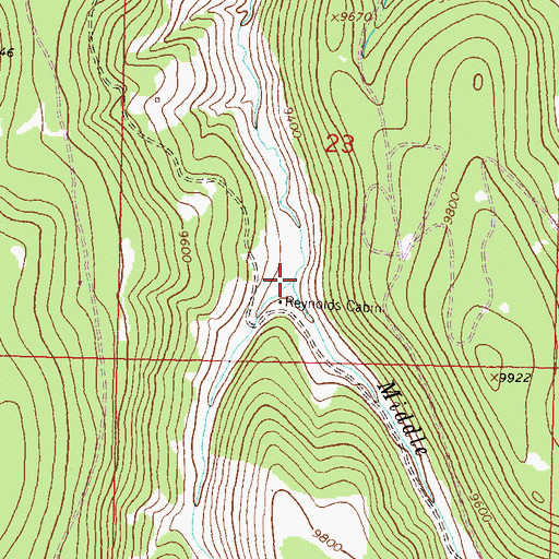 Topographic Map of West Fork Middle Blue Creek, CO