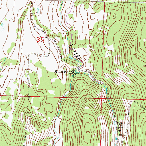 Topographic Map of Middle Blue Creek, CO