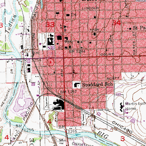 Topographic Map of Church of Christ, NE