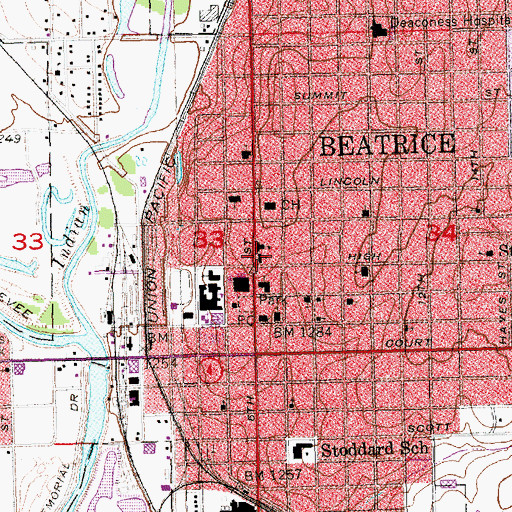 Topographic Map of Saint Josephs Catholic Church, NE