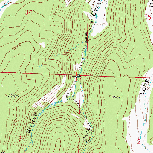 Topographic Map of East Fork Willow Creek, CO