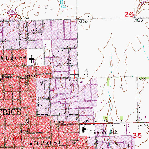 Topographic Map of Astro Park, NE