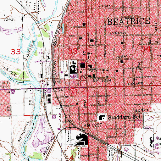 Topographic Map of Charles Park, NE