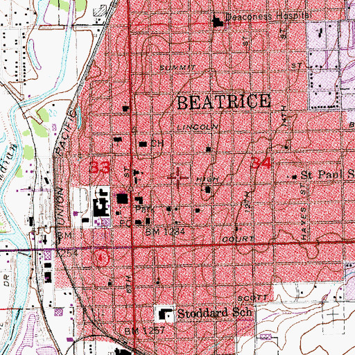 Topographic Map of Robertson Park, NE