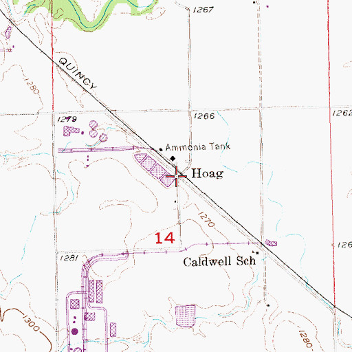 Topographic Map of Hoag, NE
