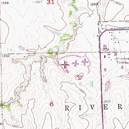 Topographic Map of Adams Hall, NE