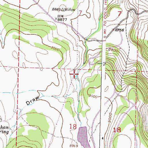 Topographic Map of Mahan Draw, CO
