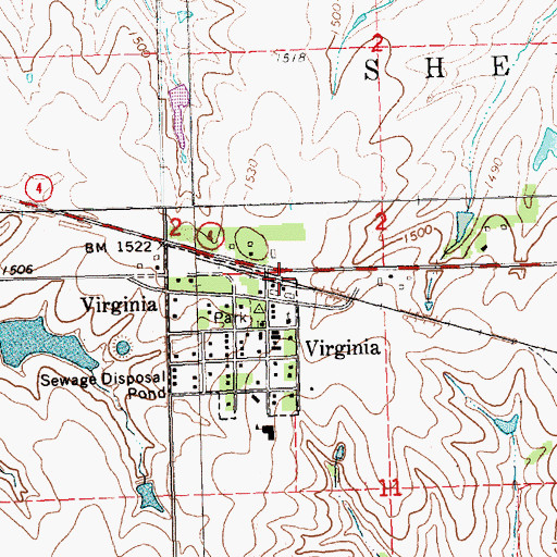 Topographic Map of Virginia (historical), NE