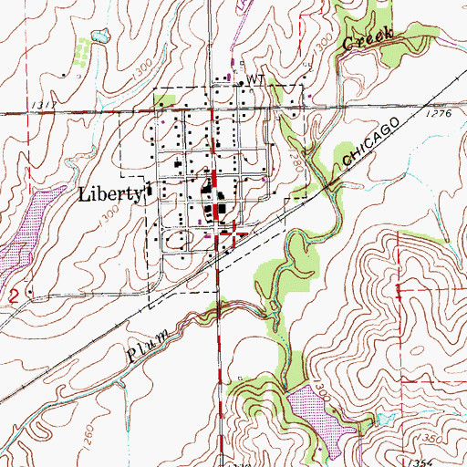 Topographic Map of Liberty, NE
