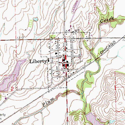 Topographic Map of Liberty Post Office - CPO, NE