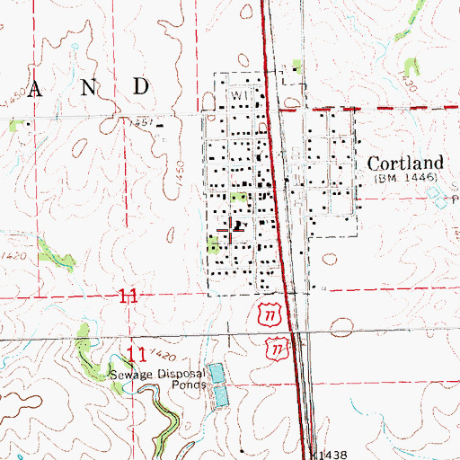 Topographic Map of Cortland School (historical), NE
