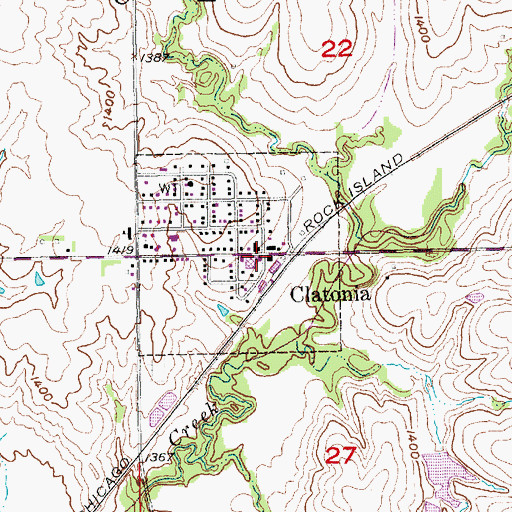 Topographic Map of Farmers Cooperative Elevator, NE