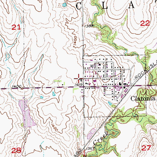 Topographic Map of Clatonia School (historical), NE