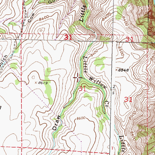 Topographic Map of Cutler Draw, CO