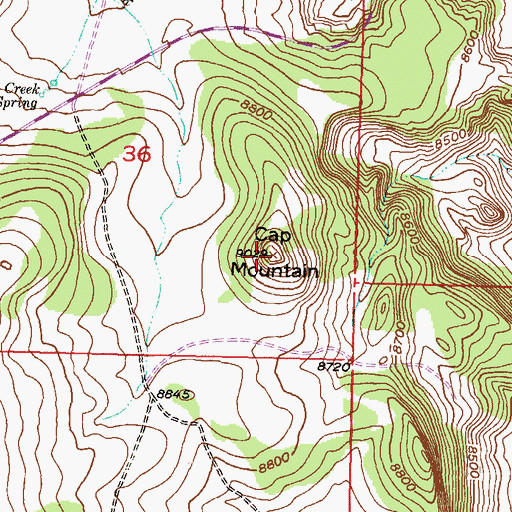 Topographic Map of Cap Mountain, CO