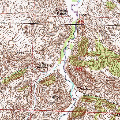 Topographic Map of Goose Creek, CO
