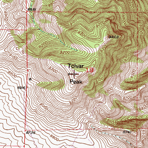 Topographic Map of Tolvar Peak, CO