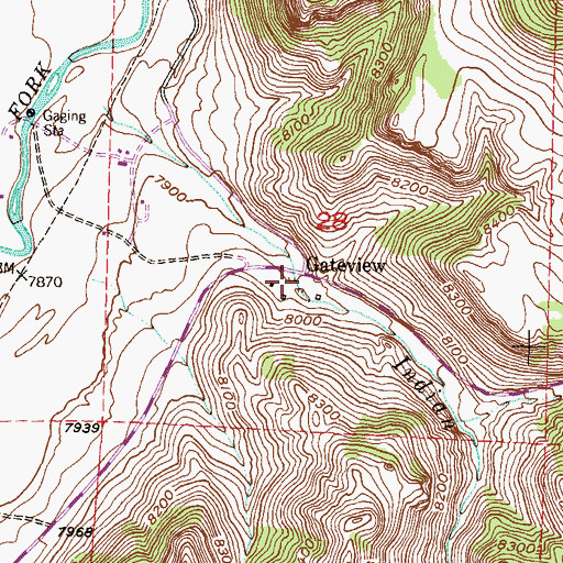 Topographic Map of Gateview, CO