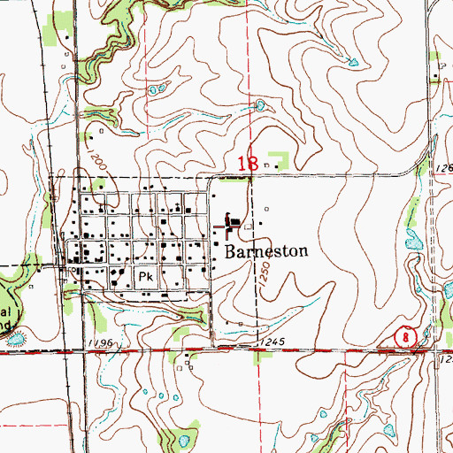 Topographic Map of Barneston School (historical), NE
