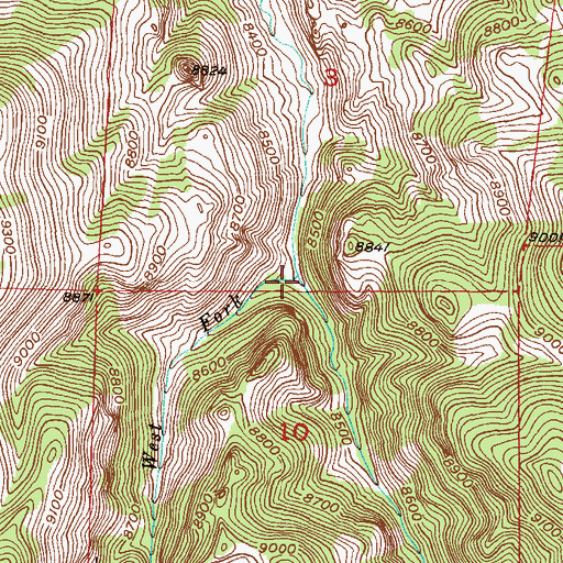 Topographic Map of West Fork Indian Creek, CO
