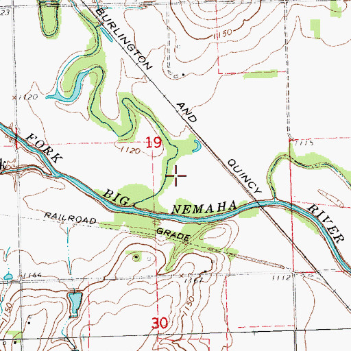 Topographic Map of Township of Nemaha, NE