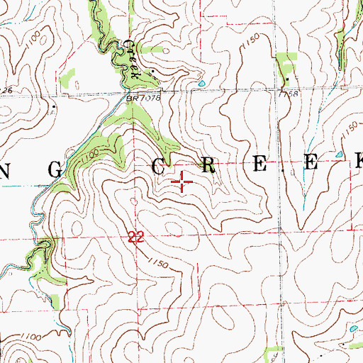 Topographic Map of Township of Spring Creek, NE