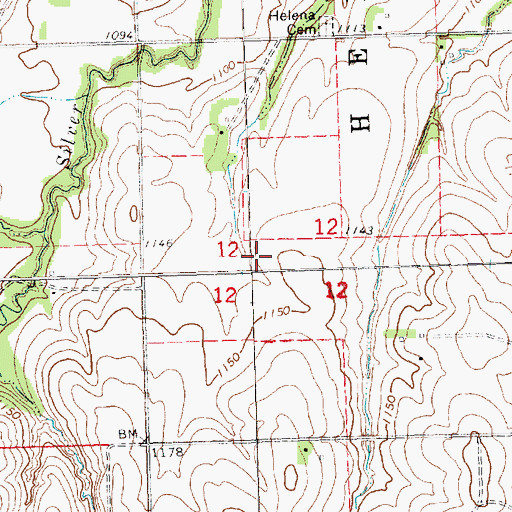 Topographic Map of Helena Post Office (historical), NE