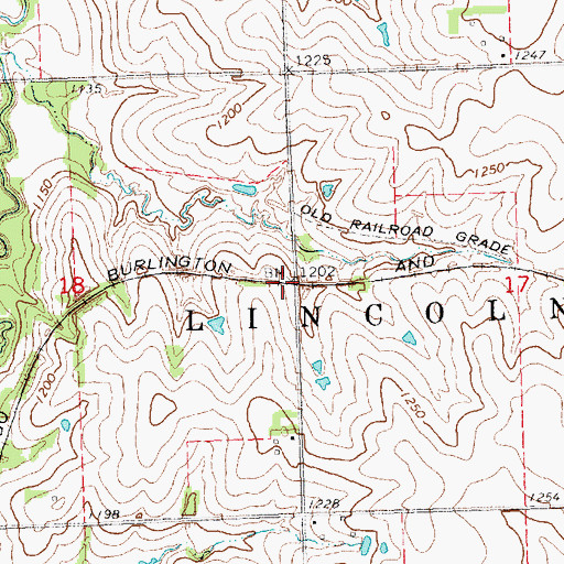 Topographic Map of Graf Post Office (historical), NE