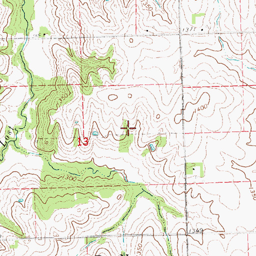 Topographic Map of Hickory Ridge State Wildlife Management Area, NE
