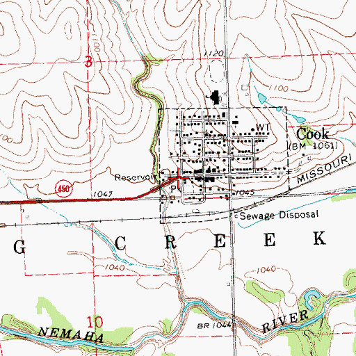 Topographic Map of Cook Historical Marker, NE