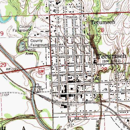 Topographic Map of Johnson County Museum, NE