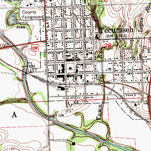 Topographic Map of Johnson County Sheriff's Office, NE