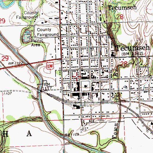 Topographic Map of Johnson County Medical Center, NE