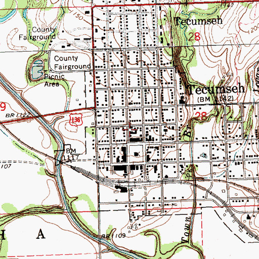 Topographic Map of First Baptist Church, NE