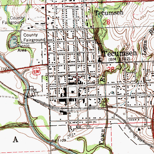 Topographic Map of First United Methodist Church, NE
