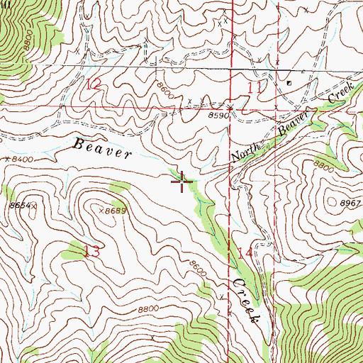 Topographic Map of North Beaver Creek, CO