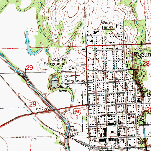Topographic Map of Johnson County Fairgrounds, NE