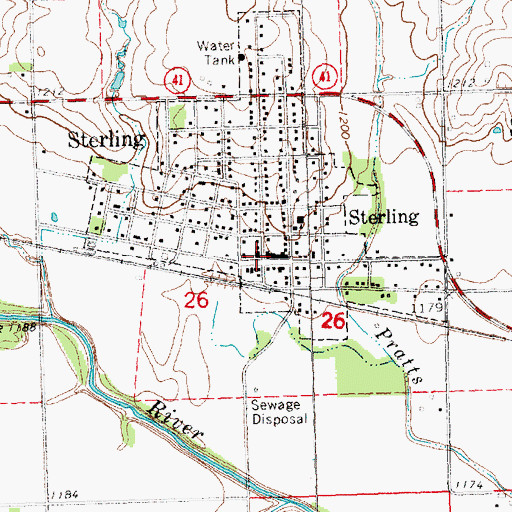Topographic Map of Sterling Village Park Campground, NE