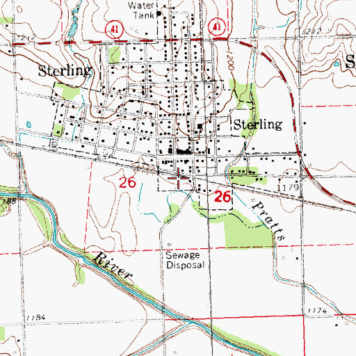 Topographic Map of Sterling, NE