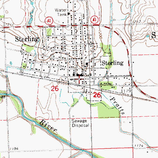 Topographic Map of Sterling Post Office, NE