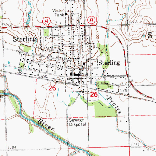 Topographic Map of Sterling Volunteer Fire Department, NE