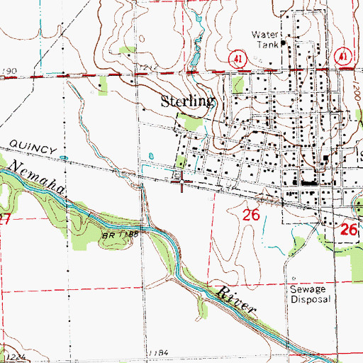 Topographic Map of Southeast Nebraska Co-operative Elevator, NE