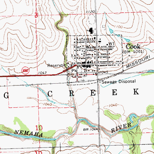 Topographic Map of Farmers Cooperative Elevator Company Elevator, NE