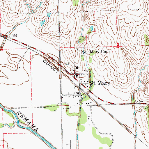 Topographic Map of Saint Mary Catholic Church, NE