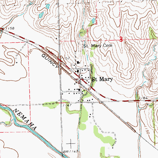 Topographic Map of Saint Mary Post Office, NE