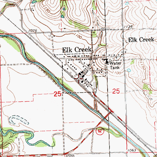 Topographic Map of Elk Creek, NE