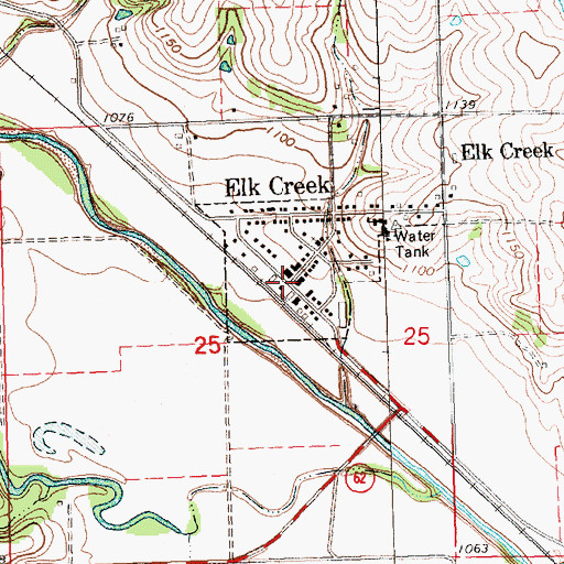 Topographic Map of Searcey Grain Company Elevator, NE