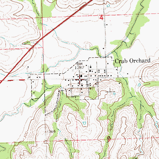 Topographic Map of Crab Orchard Post Office, NE